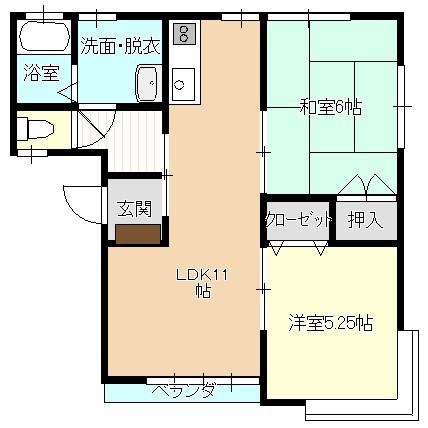 メゾンYOU宮本(2LDK/1階)の間取り写真