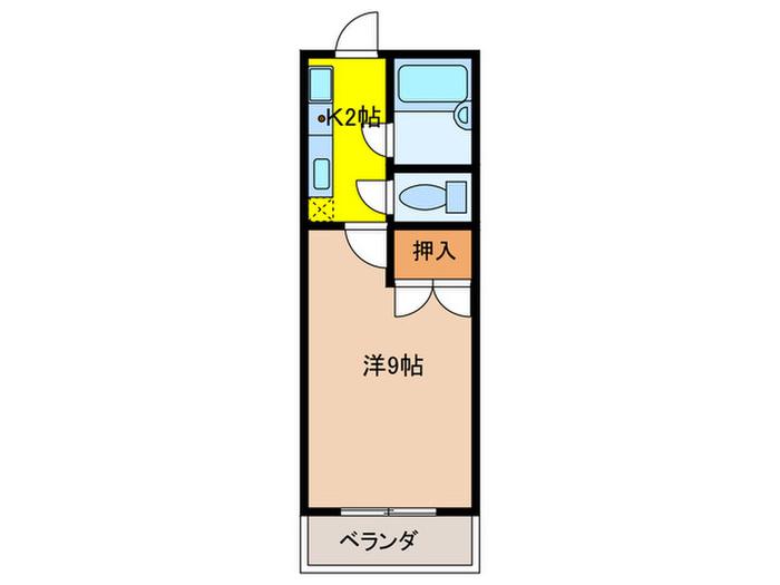 パレス城前(1K/2階)の間取り写真