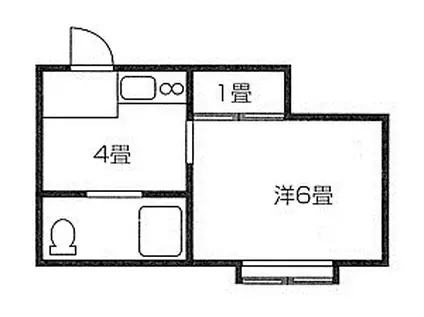 サントリーナ大学南(1K/2階)の間取り写真