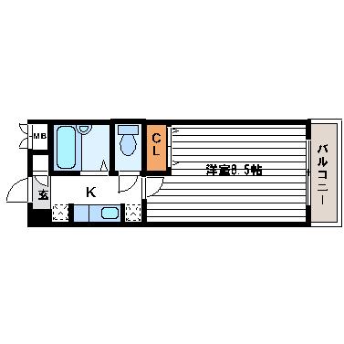 アンジュ(1K/2階)の間取り写真