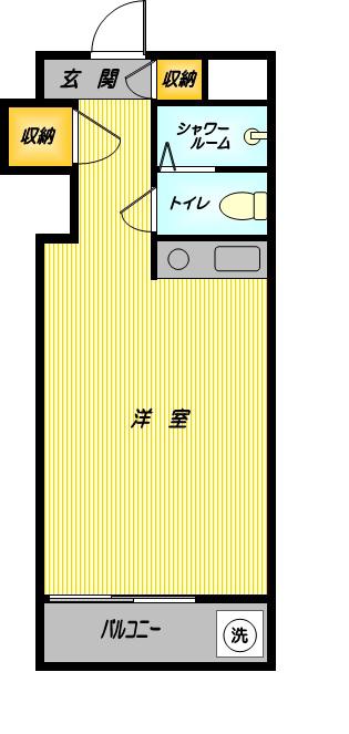 アルカディア・マンション(ワンルーム/2階)の間取り写真