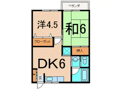 エステート・ピアHT(2DK/2階)の間取り写真