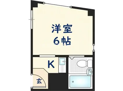 グローバル八戸ノ里II(1K/2階)の間取り写真