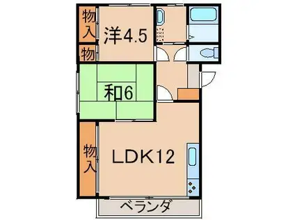 ハイツ・アーチェクト(2LDK/1階)の間取り写真