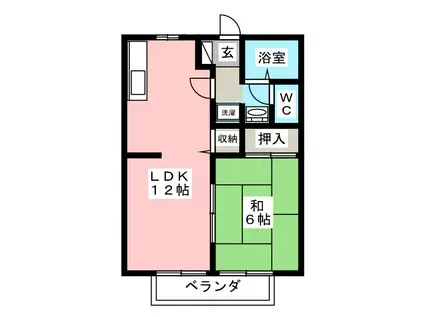 サンパレス東山C(1LDK/2階)の間取り写真