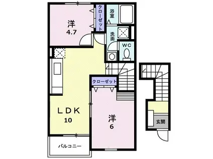 ウランタン弐番館(2LDK/2階)の間取り写真