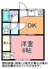 アネックス立原(1DK/1階)の間取り写真