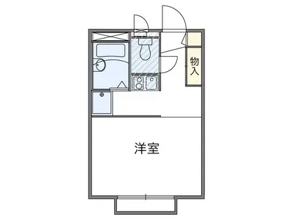 ルクスII(1K/2階)の間取り写真