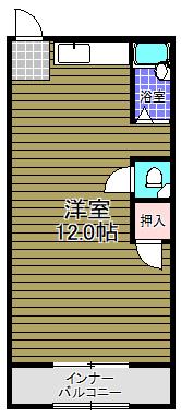 狭山南マンション(ワンルーム/3階)の間取り写真