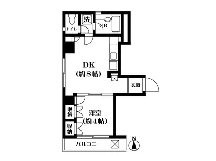 ヴィラ清澄(1LDK/3階)の間取り写真