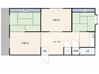 鵜崎マンション(4DK/1階)の間取り写真