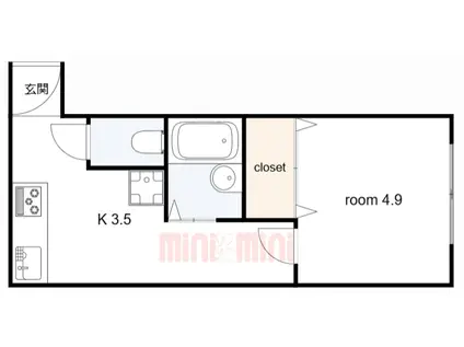 SWEET HEIM(1K/2階)の間取り写真