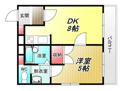 大宝上小阪CTスクエア(1DK/1階)の間取り写真
