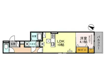 クオーレ魚崎(1LDK/1階)の間取り写真