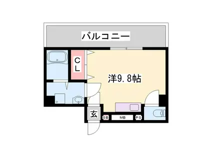 エクセル姫路(ワンルーム/10階)の間取り写真