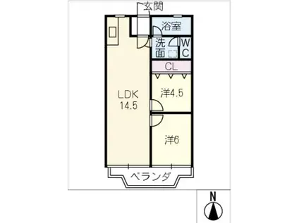 フィレンツェ弥富I(2LDK/4階)の間取り写真