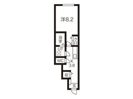 LEBEL DRIE(1K/1階)の間取り写真