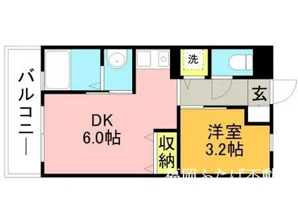リード桜坂(1DK/7階)の間取り写真