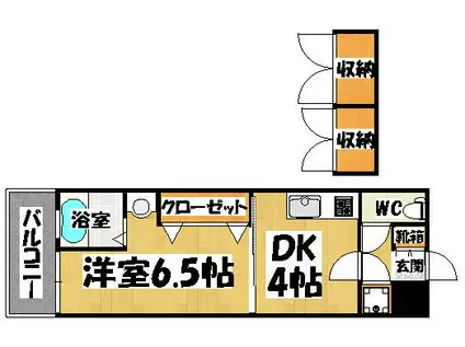 NO48プロジェクト2100博多(1DK/4階)の間取り写真