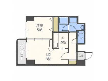 ブリッジひばりが丘(1LDK/2階)の間取り写真