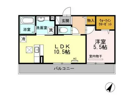 セントラルタウンコートA棟(1LDK/1階)の間取り写真