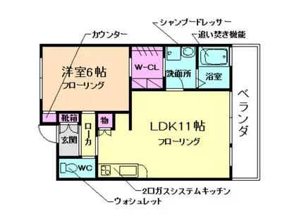 ベルクサイト(1LDK/3階)の間取り写真