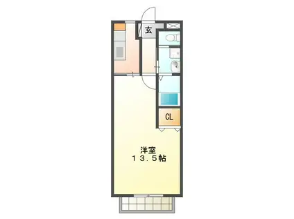 サウスアヴェニュー(1K/3階)の間取り写真
