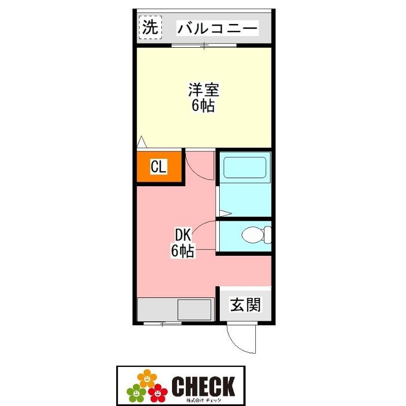 パサージュ新町(1DK/1階)の間取り写真