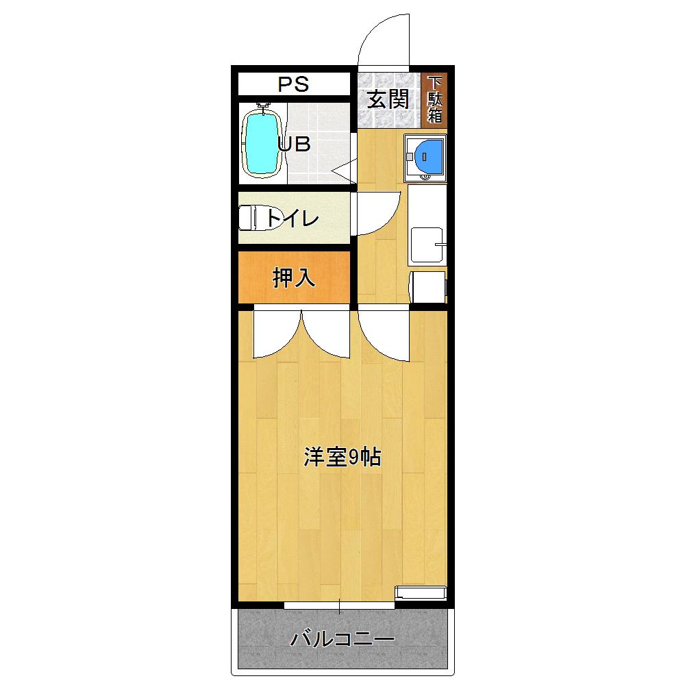 ドムス都城 II(1K/1階)の間取り写真