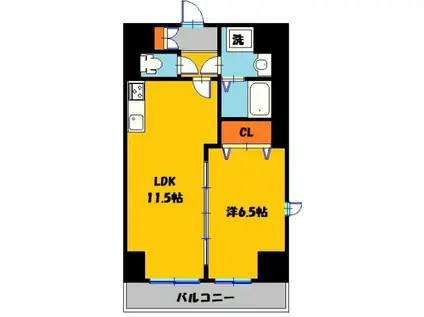 サンモールF.K.D(1LDK/4階)の間取り写真