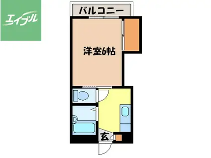 スカイポート南山手(1K/3階)の間取り写真