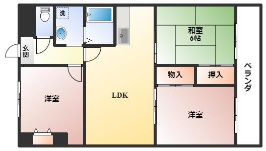 アビタシオン西緑丘(3LDK/4階)の間取り写真