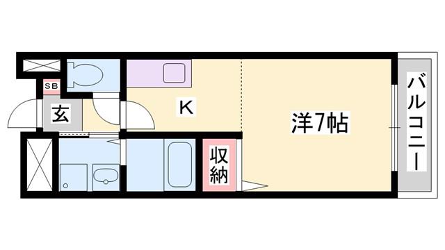 ブリーズ(ワンルーム/1階)の間取り写真