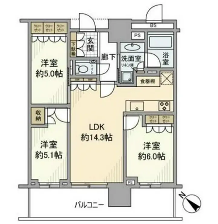 ブランズタワー豊洲 36階階 間取り