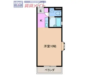 GENTILE IGA UENO(1K/2階)の間取り写真