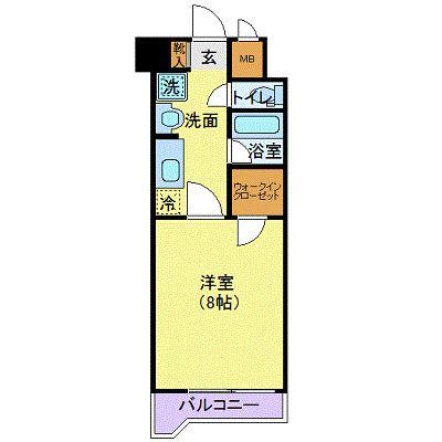PINE上杉(1K/6階)の間取り写真