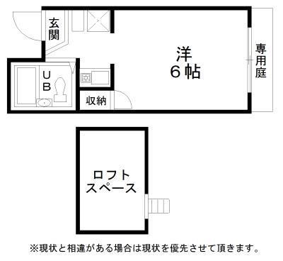 ヒルズ額原II(ワンルーム/1階)の間取り写真