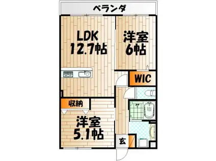 CITRUS TREE(2LDK/3階)の間取り写真