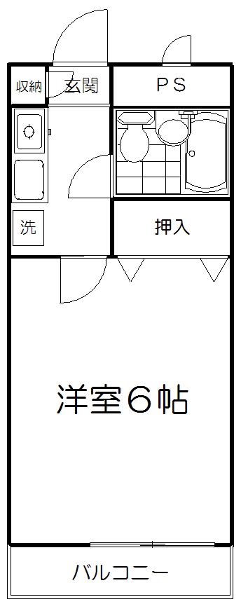 パークサイド早稲田III(1K/2階)の間取り写真
