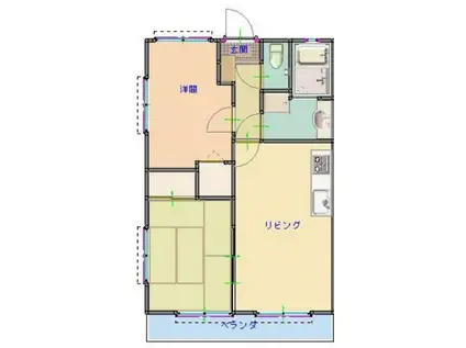 ソレイユA棟(2LDK/1階)の間取り写真