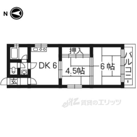 ハイツスガII(2DK/3階)の間取り写真
