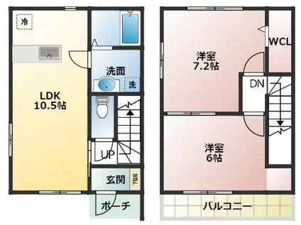 サニーメゾン(2LDK/1階)の間取り写真