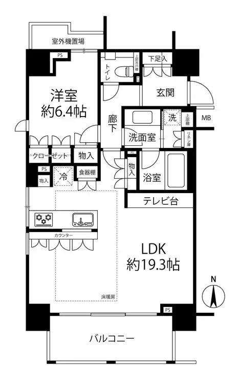 パークハウス麻布十番アーバンス 5階階 間取り
