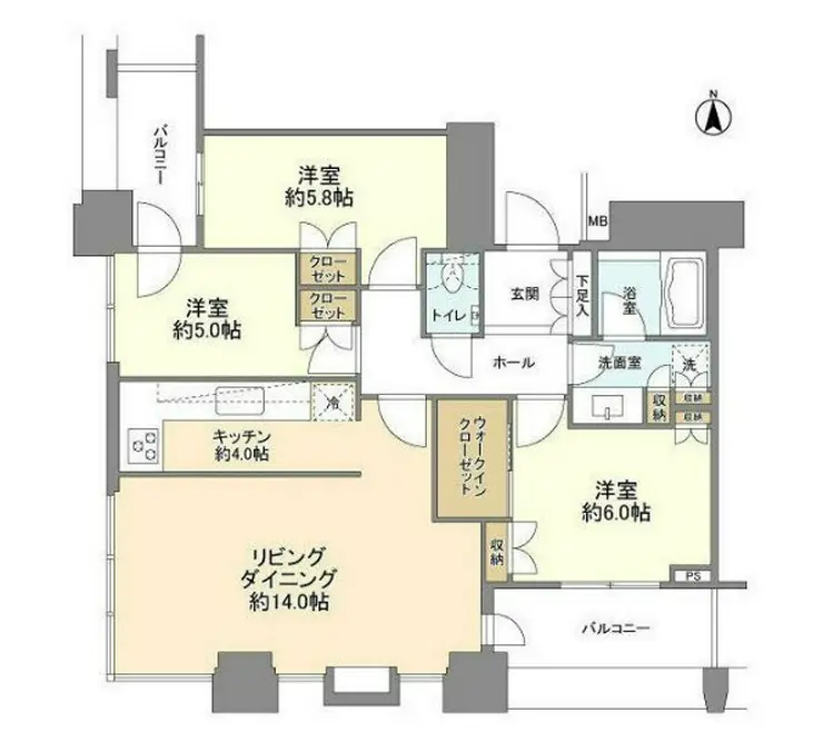 サンウッド三田パークサイドタワー 14階階 間取り