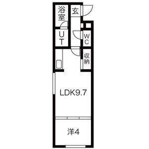 HOPE桑園 ホープ(1LDK/2階)の間取り写真