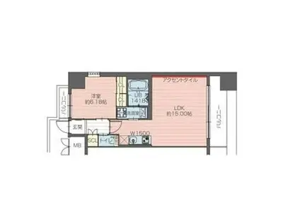 プレジオ帝塚山(1LDK/4階)の間取り写真