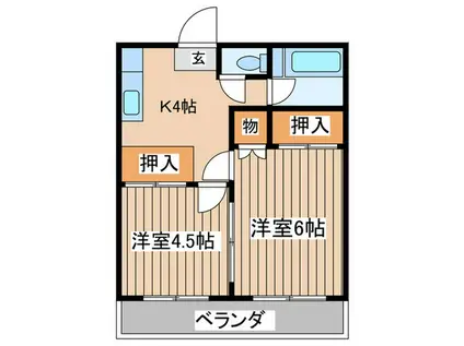 第5松コーポ(2K/3階)の間取り写真