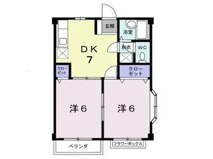 ドリームハイツ(2DK/2階)の間取り写真