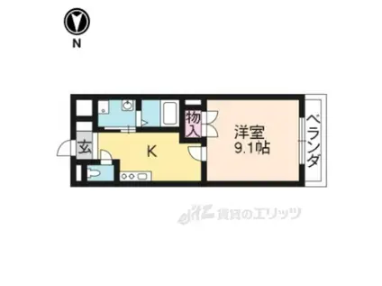 FOR THE GOD(1K/2階)の間取り写真