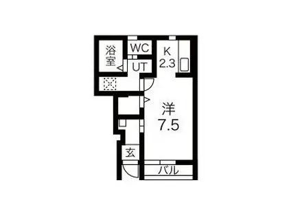 KINGDOMII(1K/1階)の間取り写真